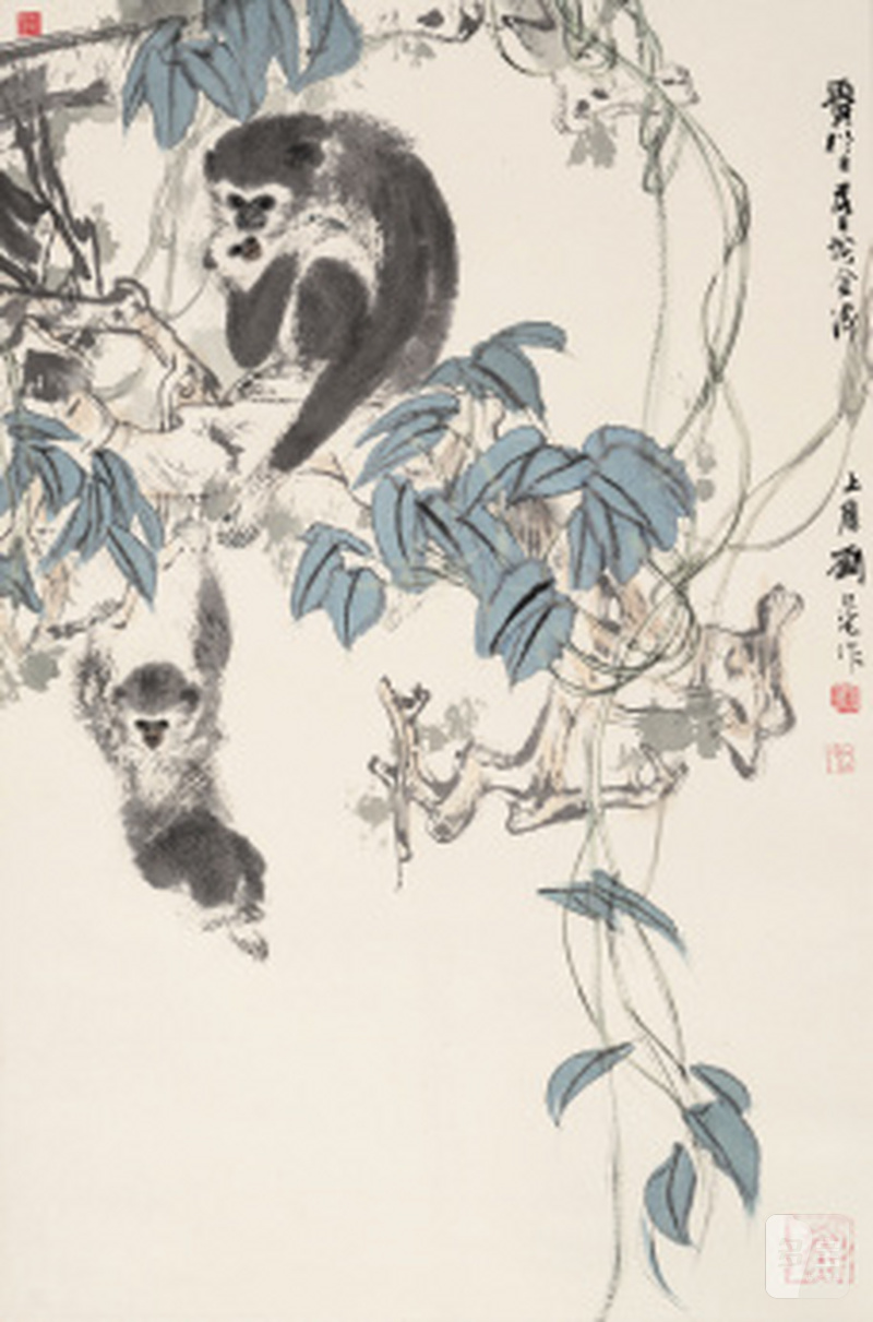 刘旦宅 1931-2011 三猿图 - 图1